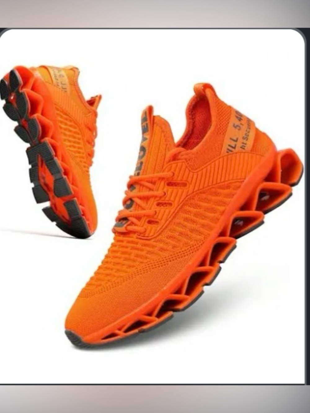 Bright Orange Athletic Knit Running Sneakers